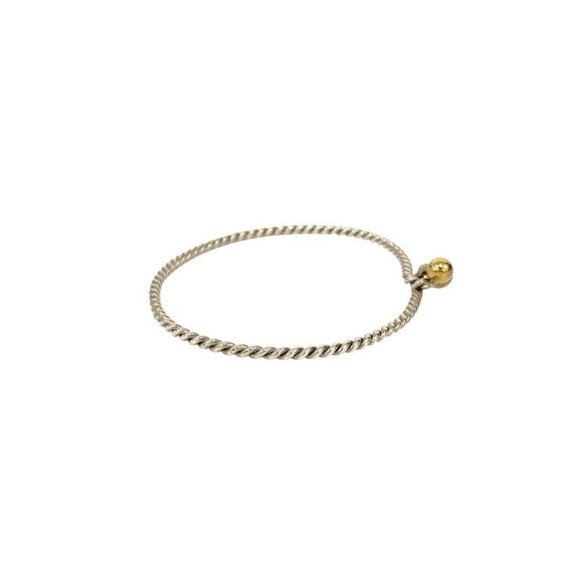 Tiffany & Co Twist Double Eye Bangle Silver 925 18K Gold Bracelet - Picture 4 of 6